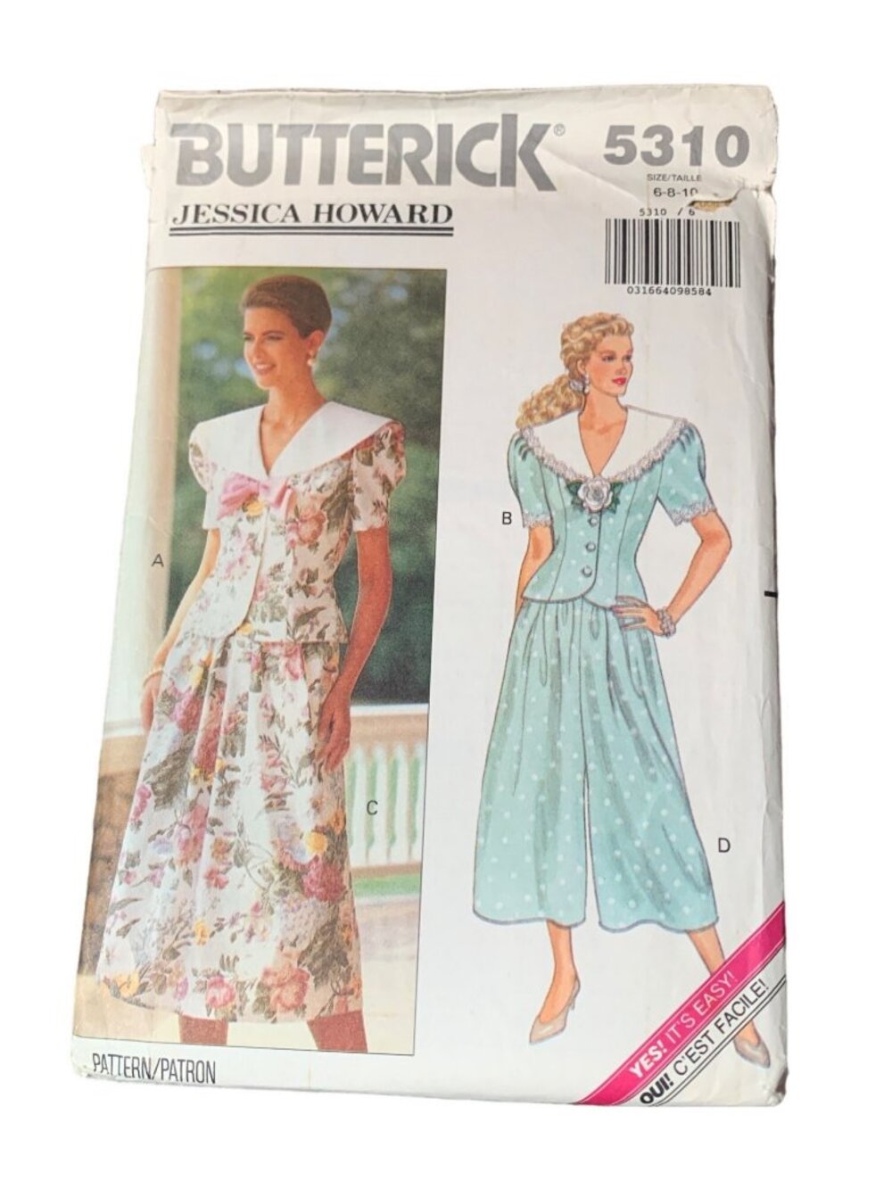 Butterick Jessica Howard 5310 Sew Pattern Womens Shirt Skirt Size 6-8-10 Uncut